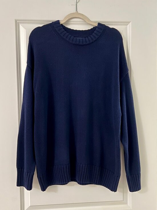 GAP Sweaters - GAP Navy Blue Cotton Crewneck Sweater